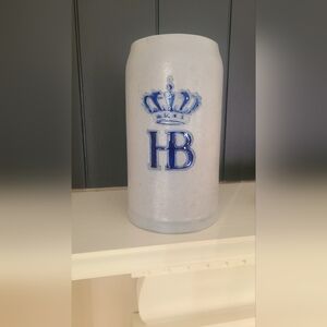 Blue and White Ceramic Beer Stein